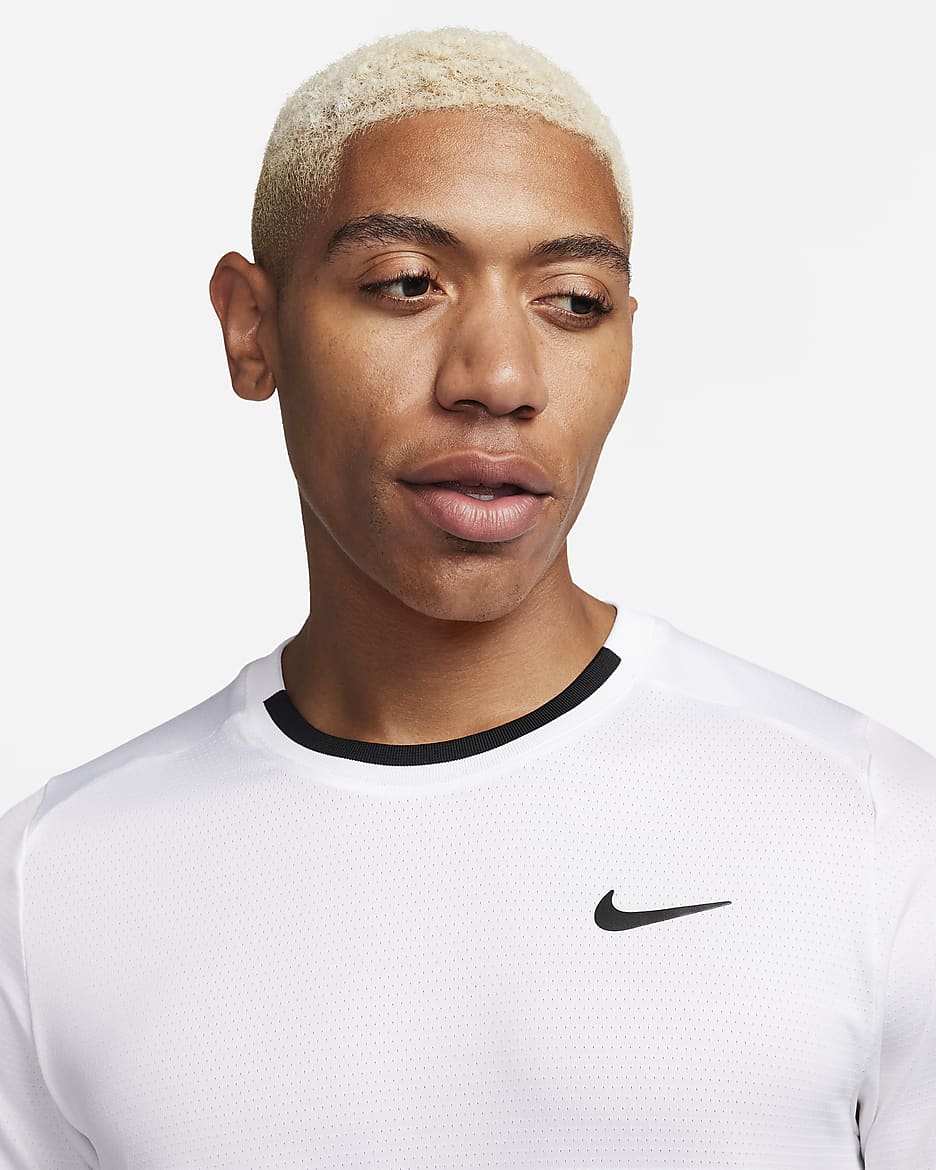 NikeCourt Advantage Dri-FIT-Tennisoberteil für Herren - Weiß/Schwarz