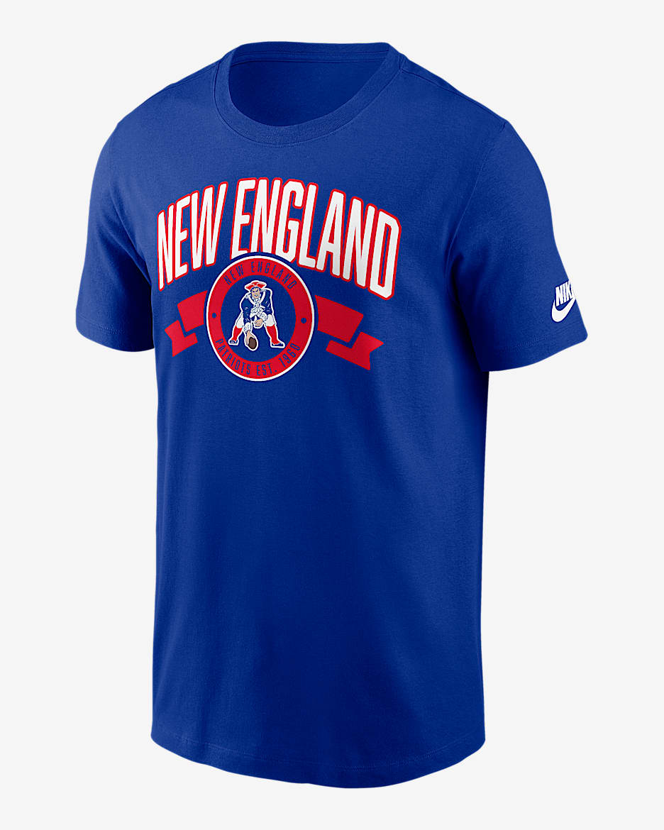 Playera Nike de la NFL para hombre New England Patriots Rewind Front And Back Hit Essential - Royal