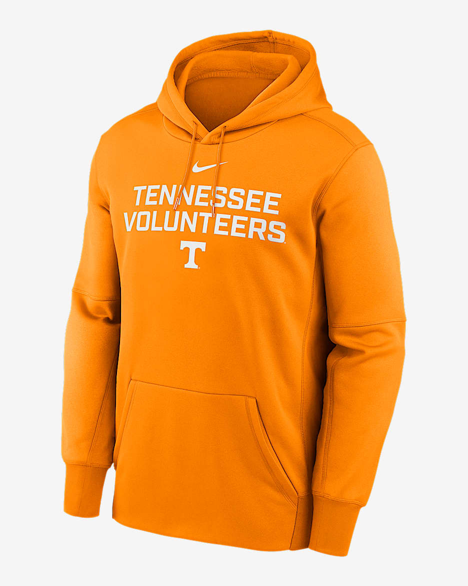 Tennessee Team Stacked Men’s Nike Therma College Pullover Hoodie - Team Orange
