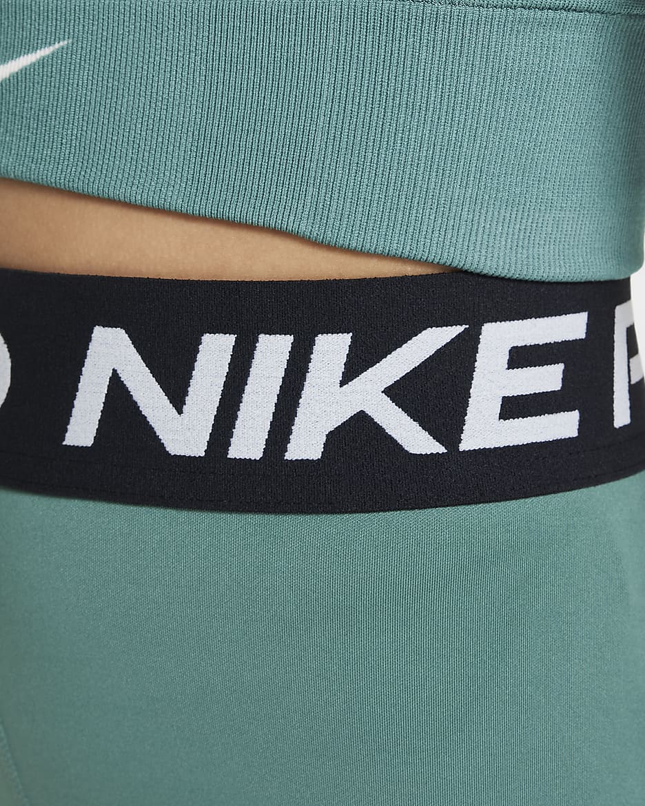 Nike Pro Older Kids' (Girls') Shorts - Bicoastal/Black/White