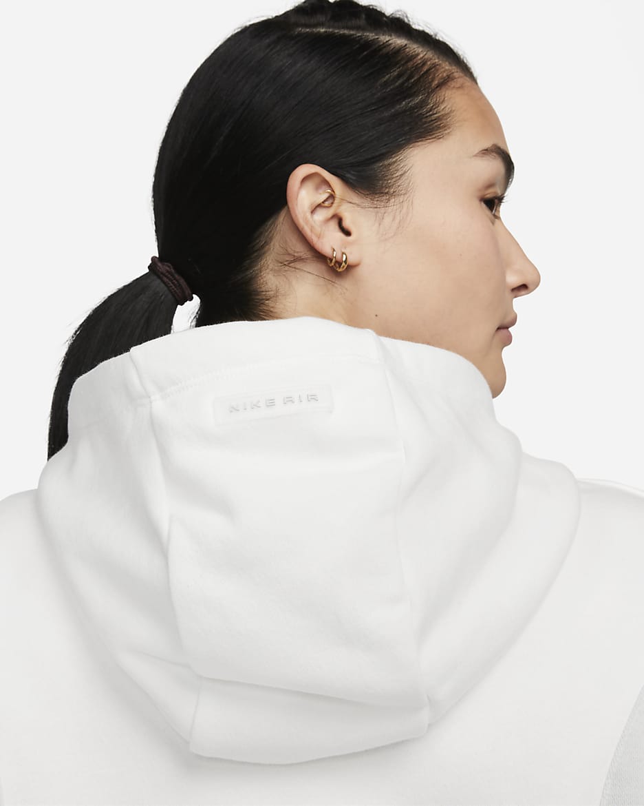 Nike Air Women's Oversized Crop Fleece Hoodie - Summit White/Photon Dust/Photon Dust