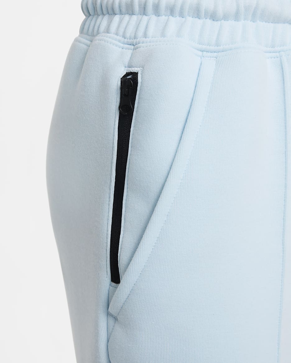 Joggery dla dużych dzieci (dziewcząt) Nike Sportswear Tech Fleece - Glacier Blue/Czerń/Czerń