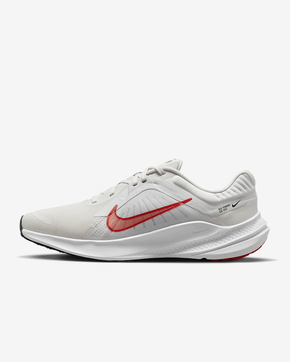 Nike Quest 5 Men's Road Running Shoes - Platinum Tint/White/Black/Light Crimson