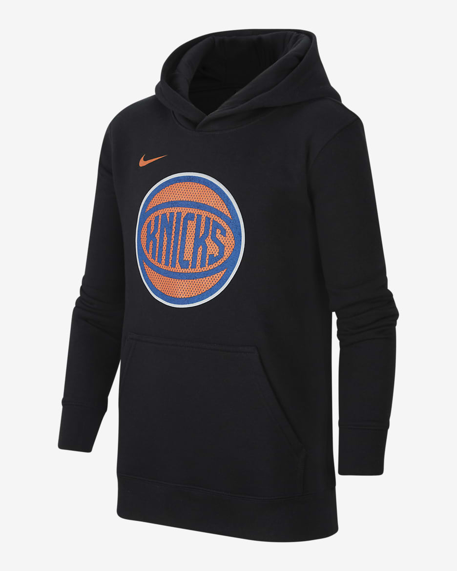 New York Knicks Club Fleece Big Kids' Nike NBA Pullover Hoodie - Black