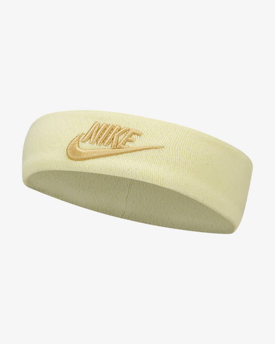 Nike Athletic breites Sirnband - Citron Tint/Wheat Gold