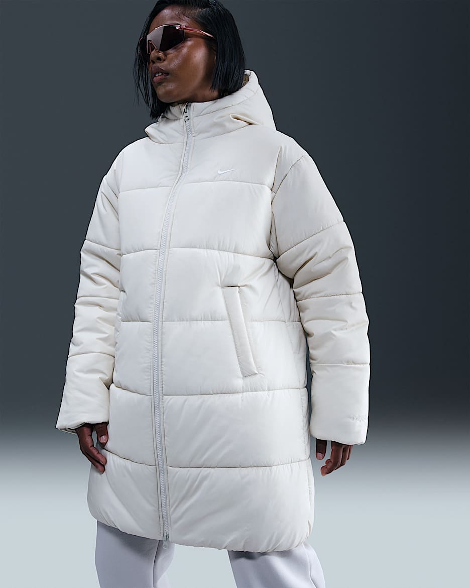 Nike Sportswear Classic Women's Therma-FIT Loose Hooded Parka - Light Bone/White