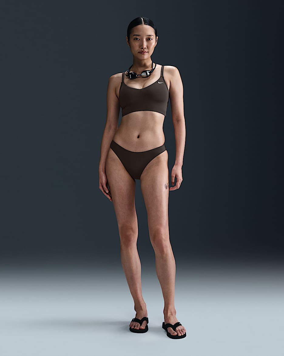 Parte inferior de traje de baño estilo Sling para mujer Nike Swim Essential - Marrón barroco