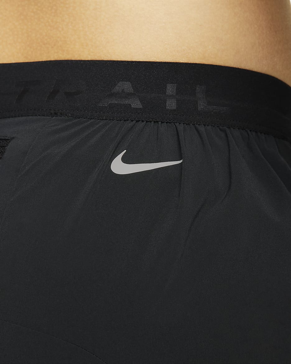 กางเกงวิ่งเทรลขายาวผู้ชาย Nike Dri-FIT - ดำ/ดำ/ขาว