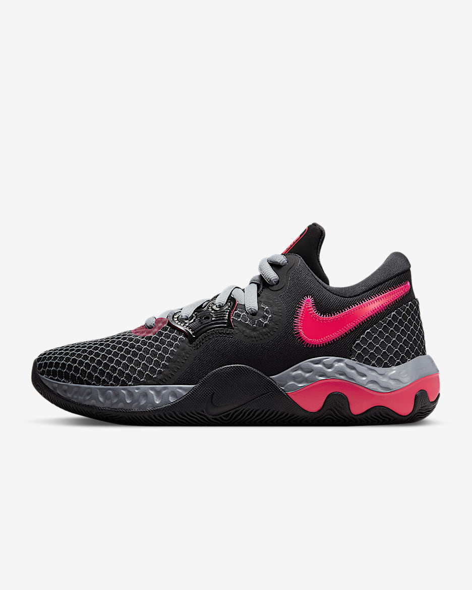 Nike Elevate 2 Basketball Shoes - Black/Pink Prime/Cool Grey/Siren Red