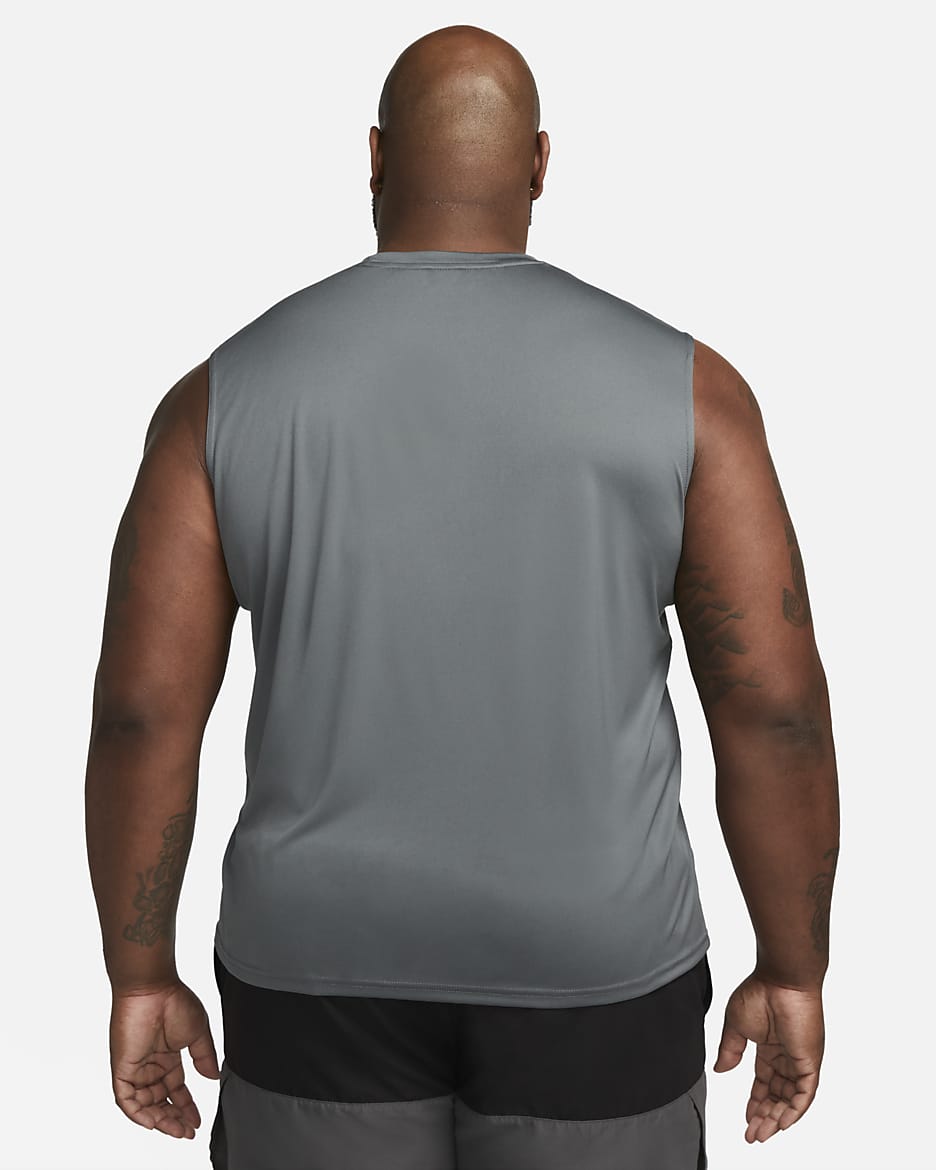 Playera de natación Hydroguard sin mangas para hombre (talla amplia) Nike Dri-FIT - Gris hierro