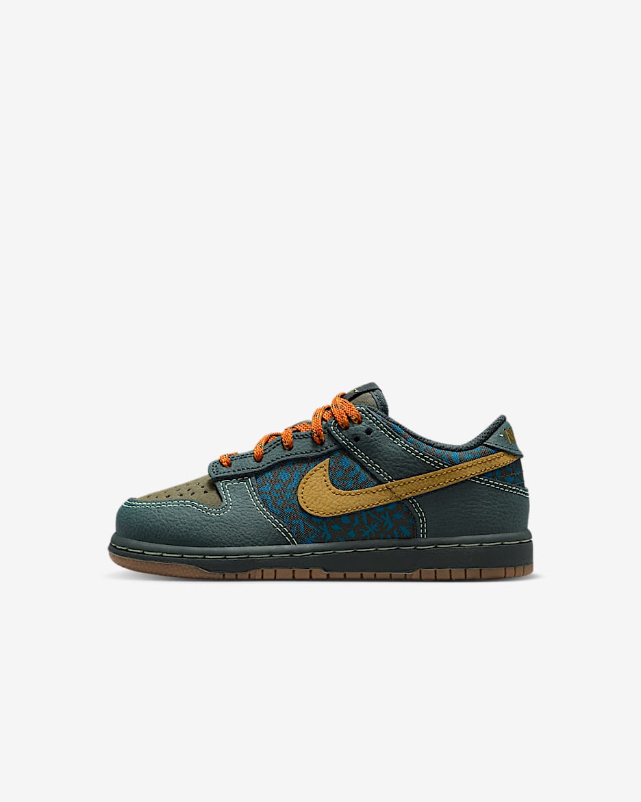 Tenis para niños de preescolar Nike Dunk Low - Alga/Caqui militar/Verde abismo/Ochre