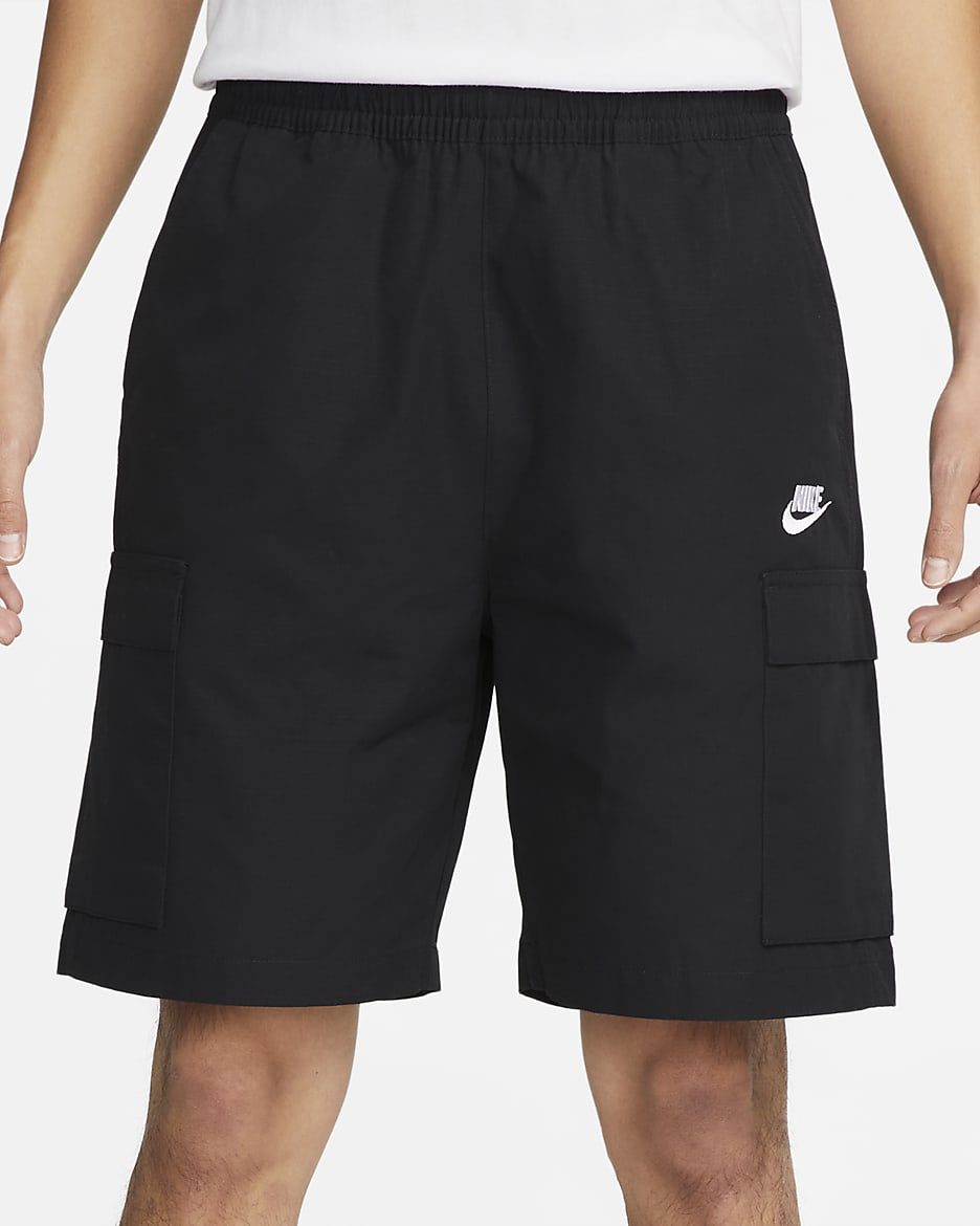 Nike Club Men's Woven Cargo Shorts - Black/White