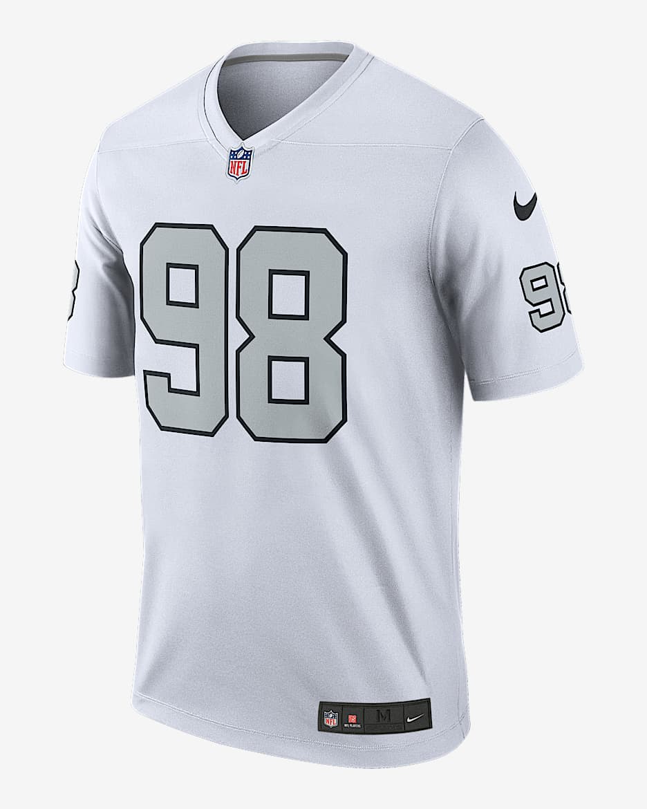 Jersey Nike Dri-FIT de la NFL Legend para hombre Maxx Crosby Las Vegas Raiders - Blanco