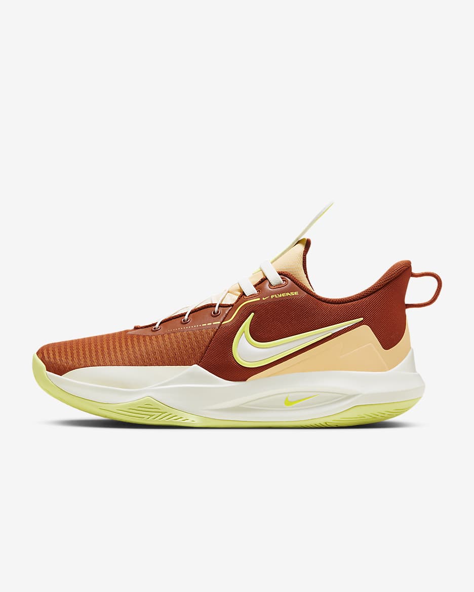 รองเท้าบาสเก็ตบอล Nike Precision 6 FlyEase - Rugged Orange/Ice Peach/Sail/Light Lemon Twist
