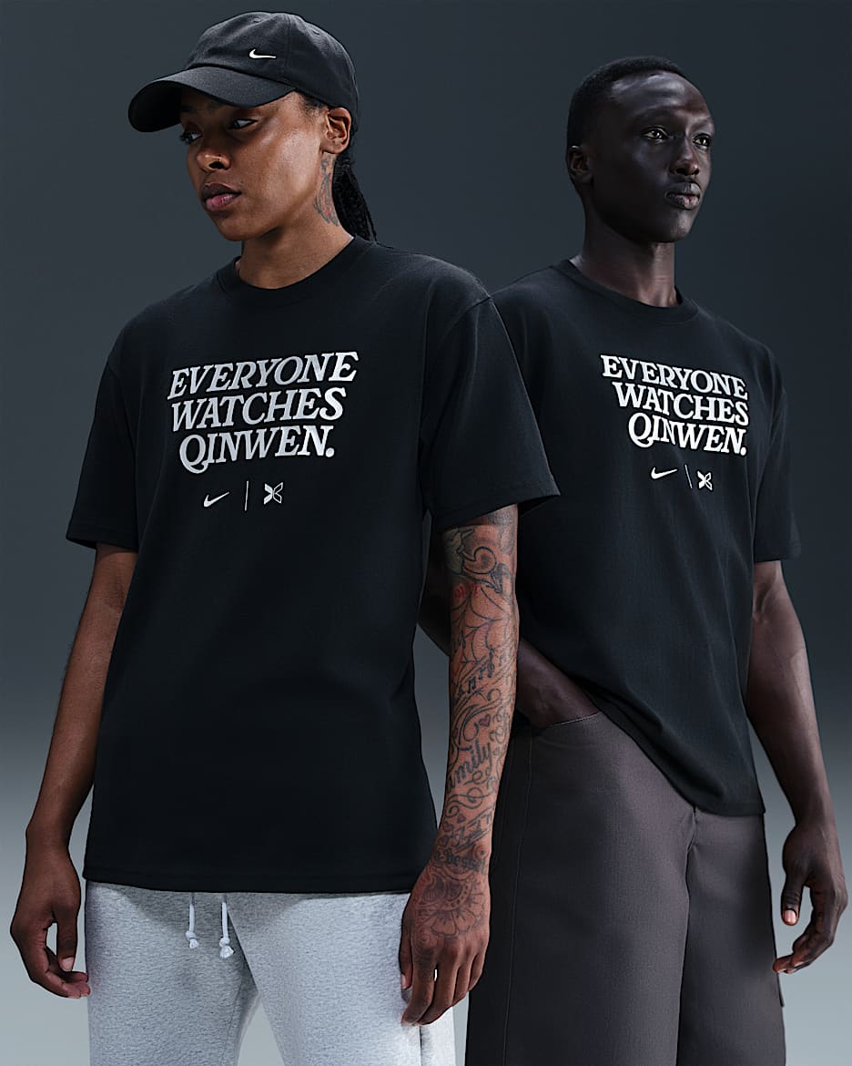 Everyone Watches Women's Sports™ "Qinwen Zheng" Nike by TOGETHXR Tennis T-Shirt - Black