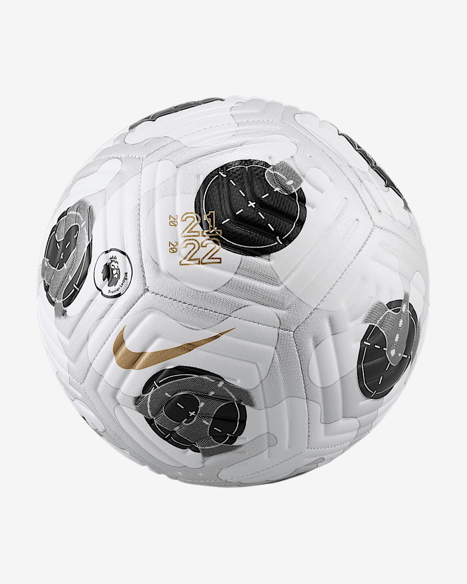 Premier League Strike Third Soccer Ball - White/Silver/Black/Gold