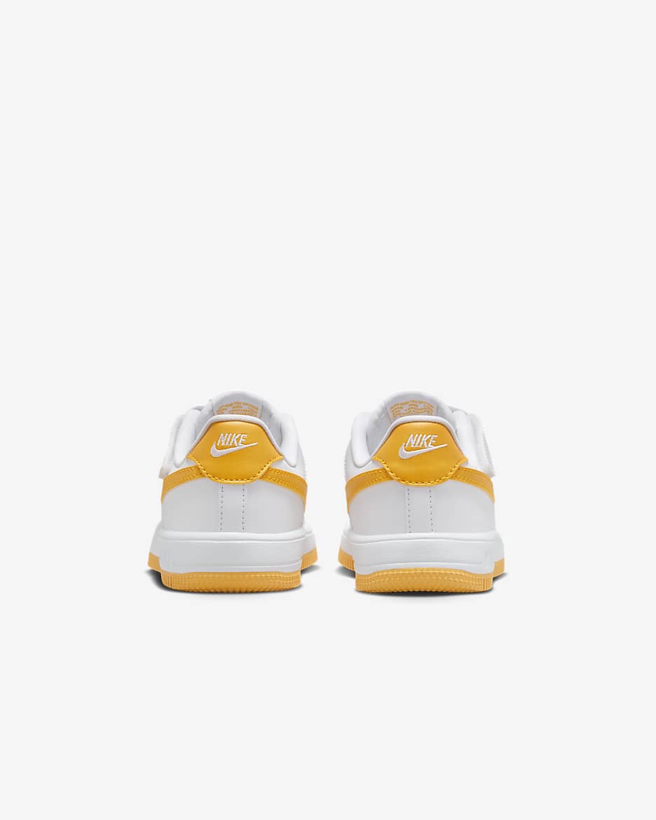 Calzado para niños de preescolar Nike Force 1 Low EasyOn - Blanco/Blanco/Oro universitario