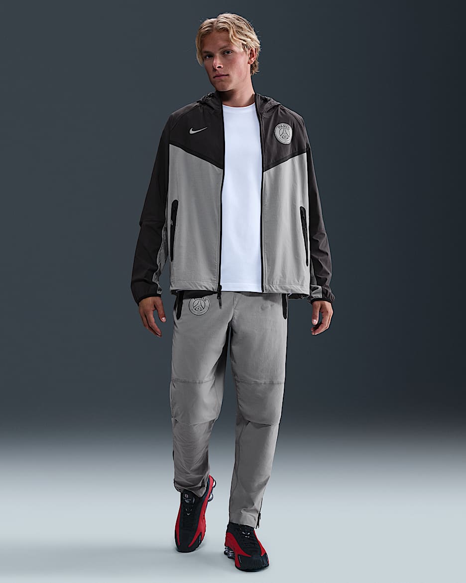 Paris Saint-Germain FC Tech Nike Football vevd bukse til herre - Particle Grey/Particle Grey