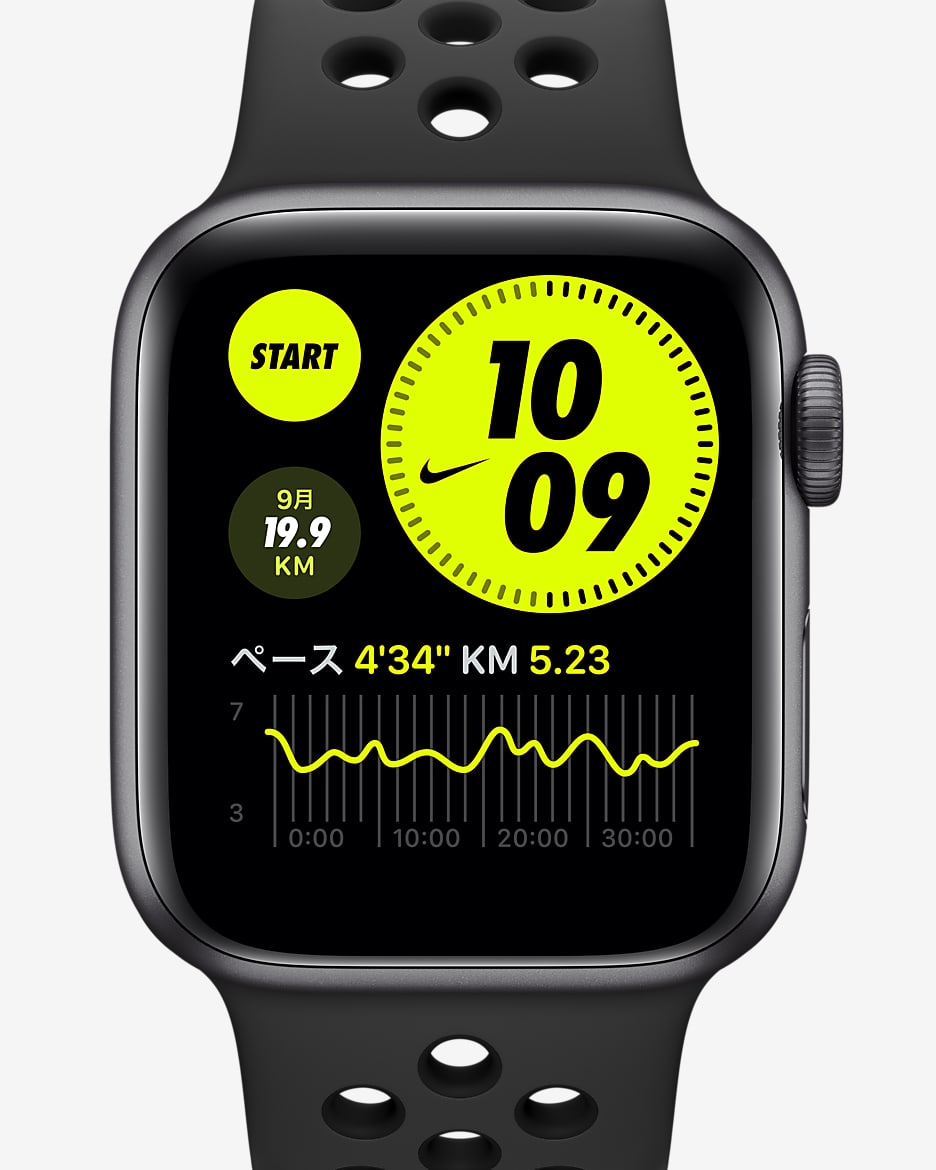 アップル ウォッチ ナイキ シリーズ 6 (GPS) with ナイキ スポーツバンド 40mm スペース グレー アルミニウム ケース - アンスラサイト/ブラック/ブラック