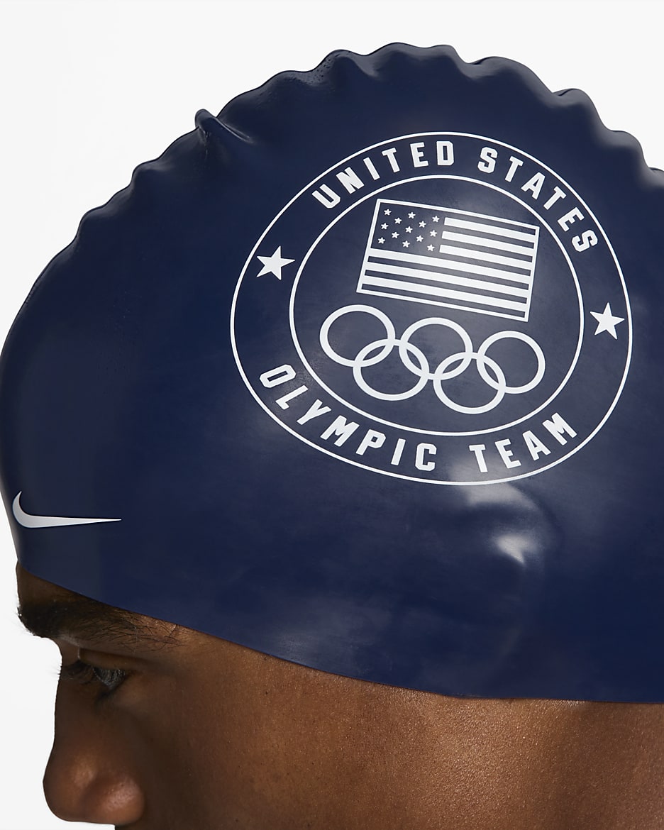 Gorra de natación de silicona Nike Swim Team USA - Obsidiana