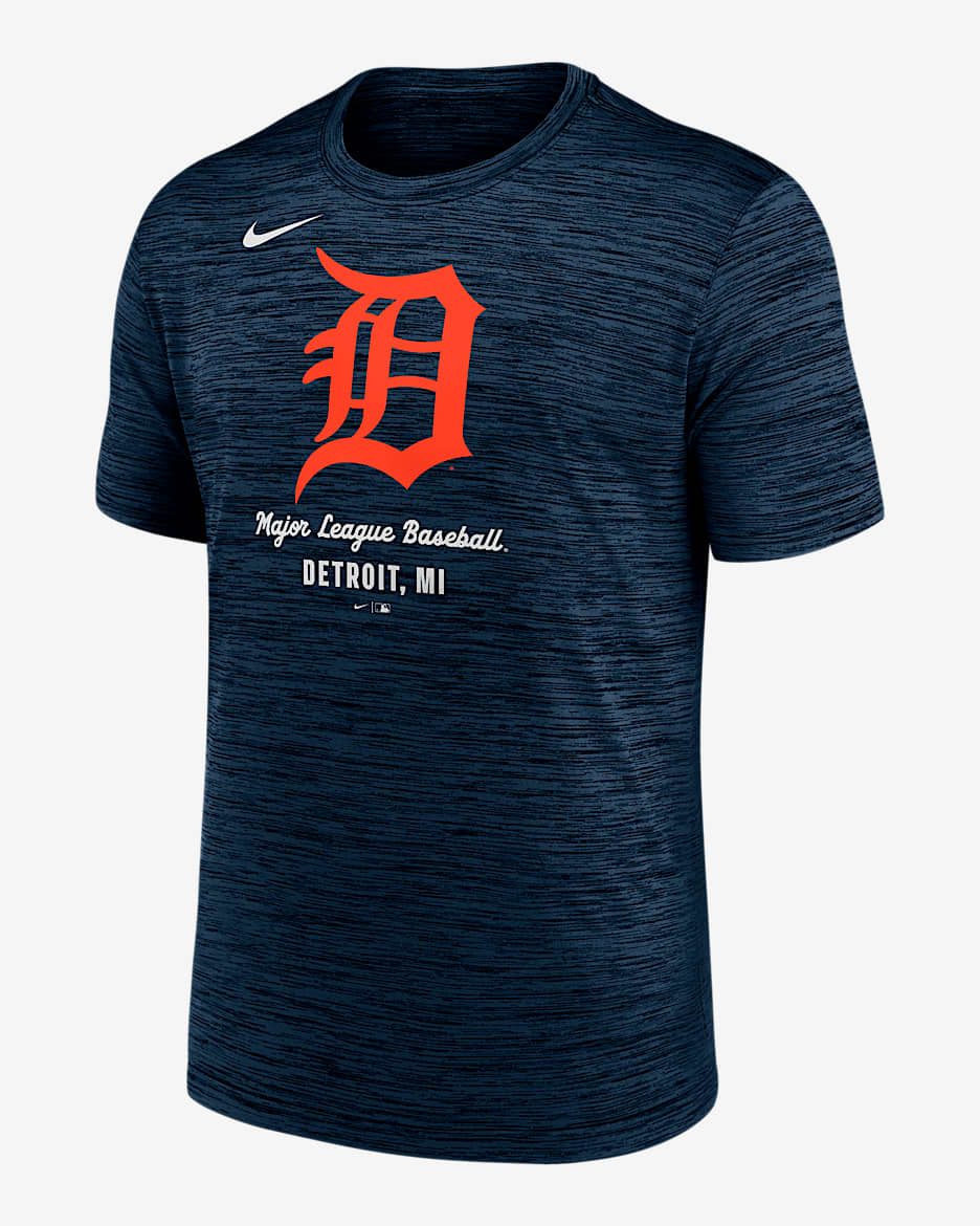 Playera Nike Dri-FIT de la MLB para hombre Detroit Tigers Velocity - Azul marino