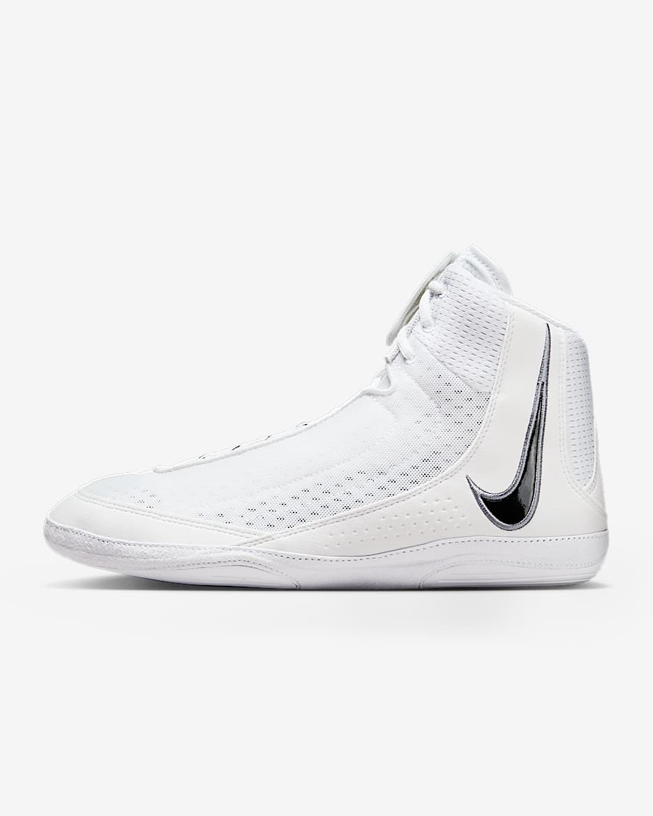 Nike Inflict 4 Wrestling Shoes - White/White/Black