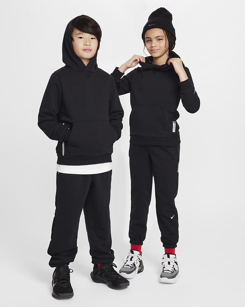 Nike Standard Issue Sudadera con capucha de baloncesto de tejido Fleece Dri-FIT - Niño/a - Negro/Pale Ivory