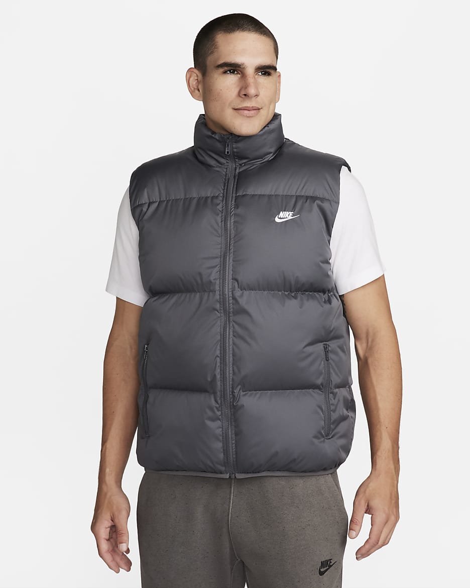 Nike Sportswear Club PrimaLoft® Men's Water-Repellent Puffer Gilet - Iron Grey/White