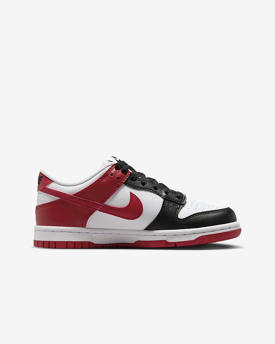 Nike Dunk Low Big Kids' Shoes - Gym Red/White/Black