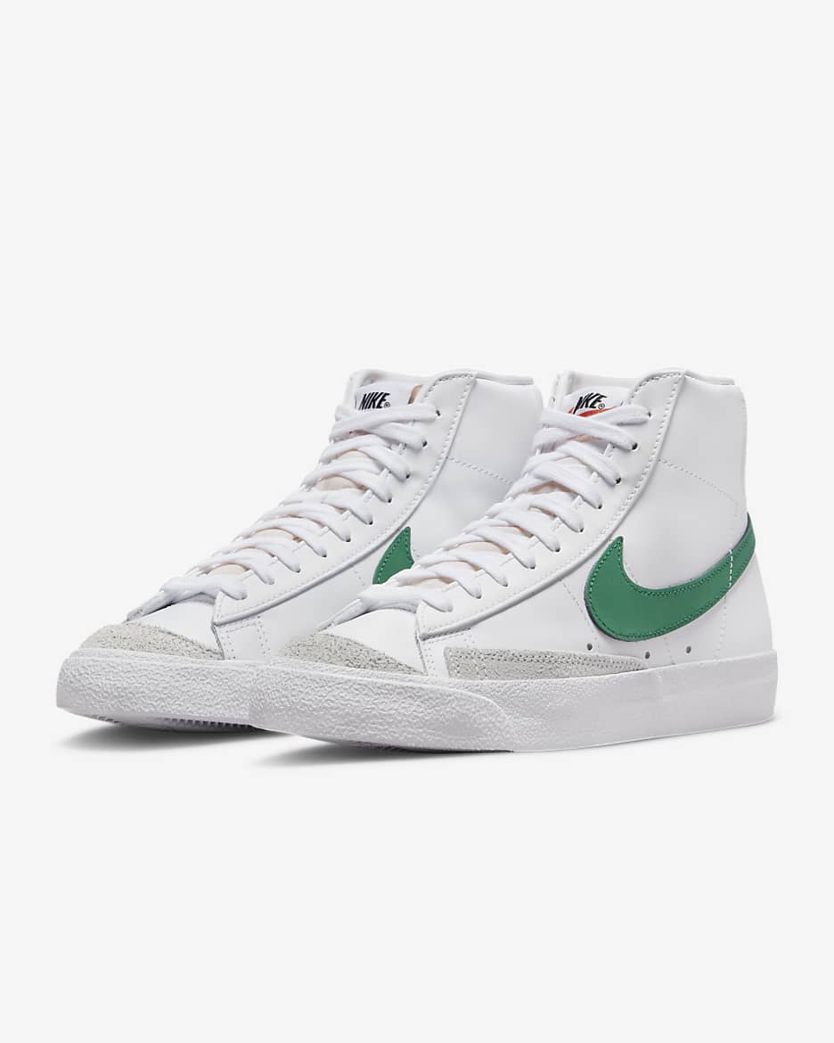 Nike Blazer Mid '77 Women's Shoes - White/White/Peach/Malachite