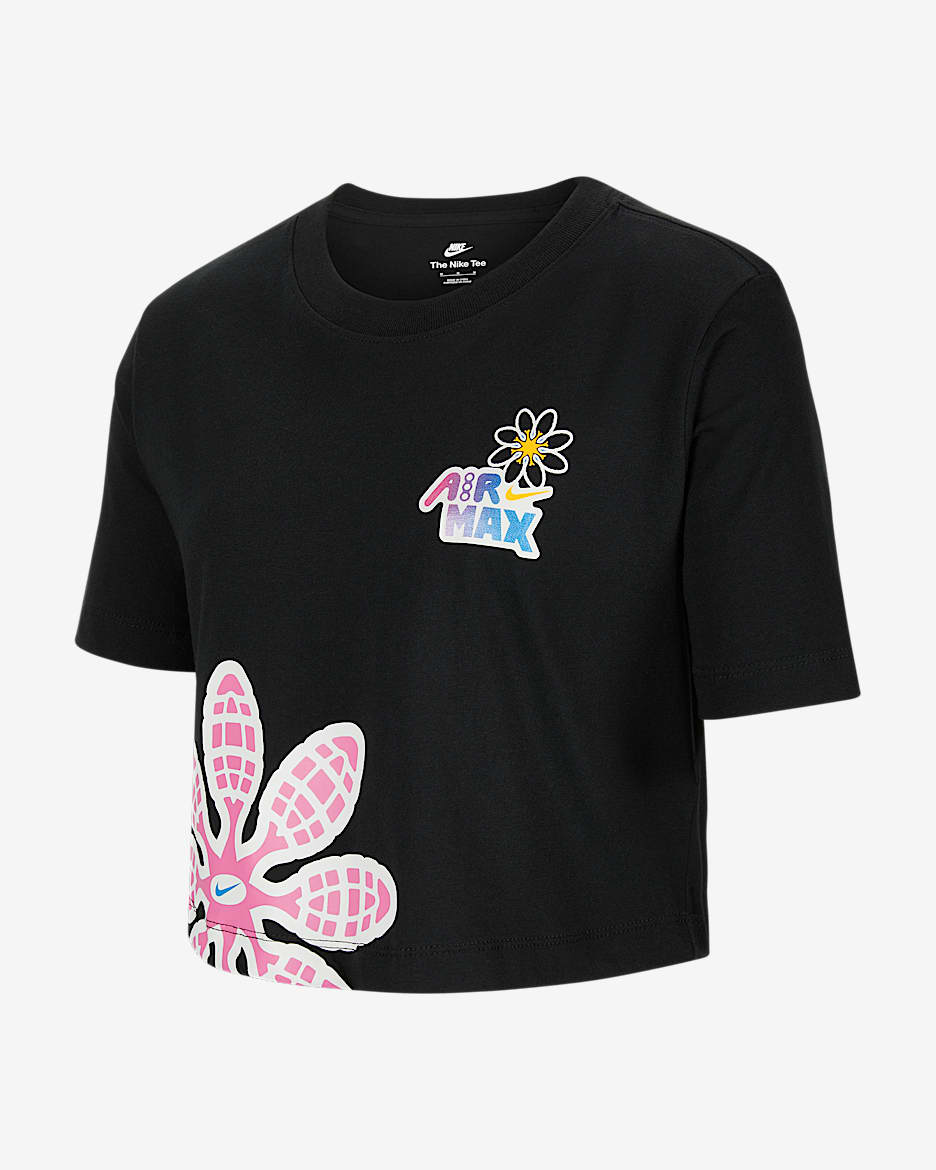 Nike Sportswear Playera para niña talla grande - Negro