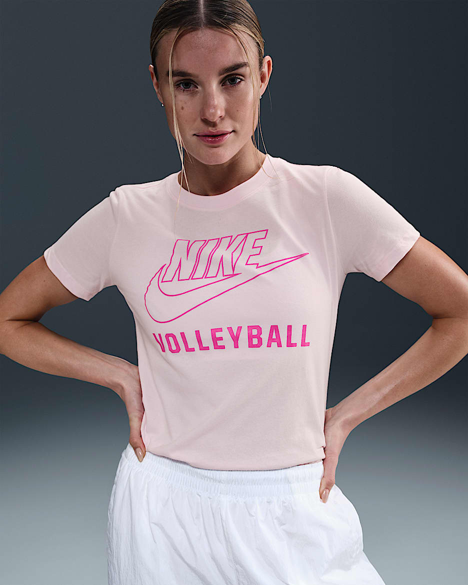 Playera de vóleibol para mujer Nike Swoosh - Espuma rosa