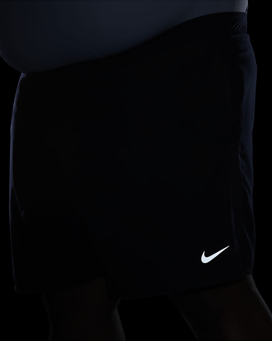 Nike Challenger Dri-FIT 2-in-1-Laufshorts für Herren (ca. 18 cm) - Obsidian/Obsidian/Schwarz