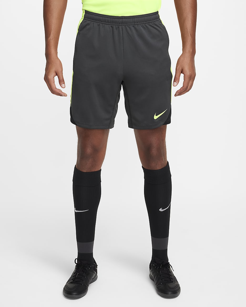 Nike Strike Dri-FIT-fodboldshorts til mænd - Anthracite/Volt/sort/Volt