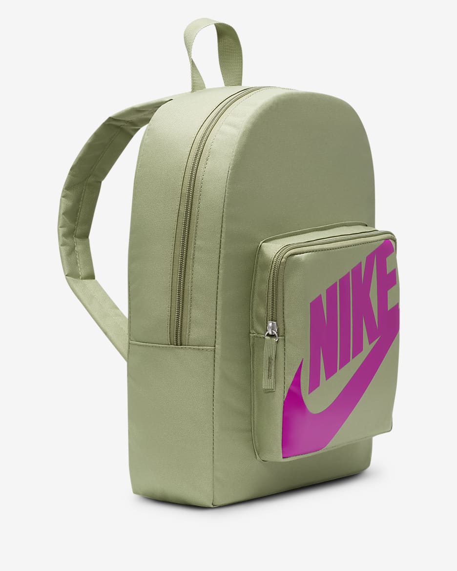 Nike Classic Kids' Backpack (16L) - Oil Green/Oil Green/Vivid Grape