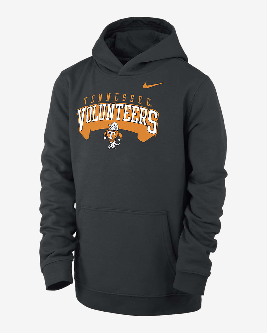 Tennessee Club Fleece Big Kids' (Boys') Nike College Pullover Hoodie - Black