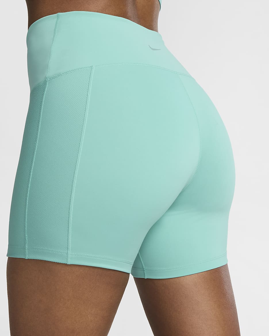 Nike One Wrap Women's High-Waisted 5" Biker Shorts - Green Frost/Black