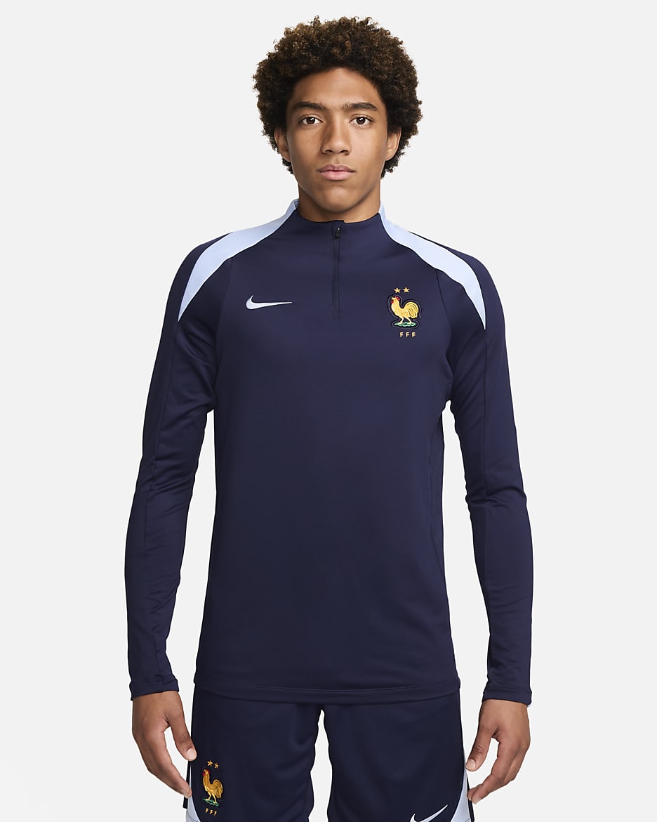 Haut d'entraînement de foot Nike Dri-FIT FFF Strike pour homme - Blackened Blue/Cobalt Bliss/Cobalt Bliss