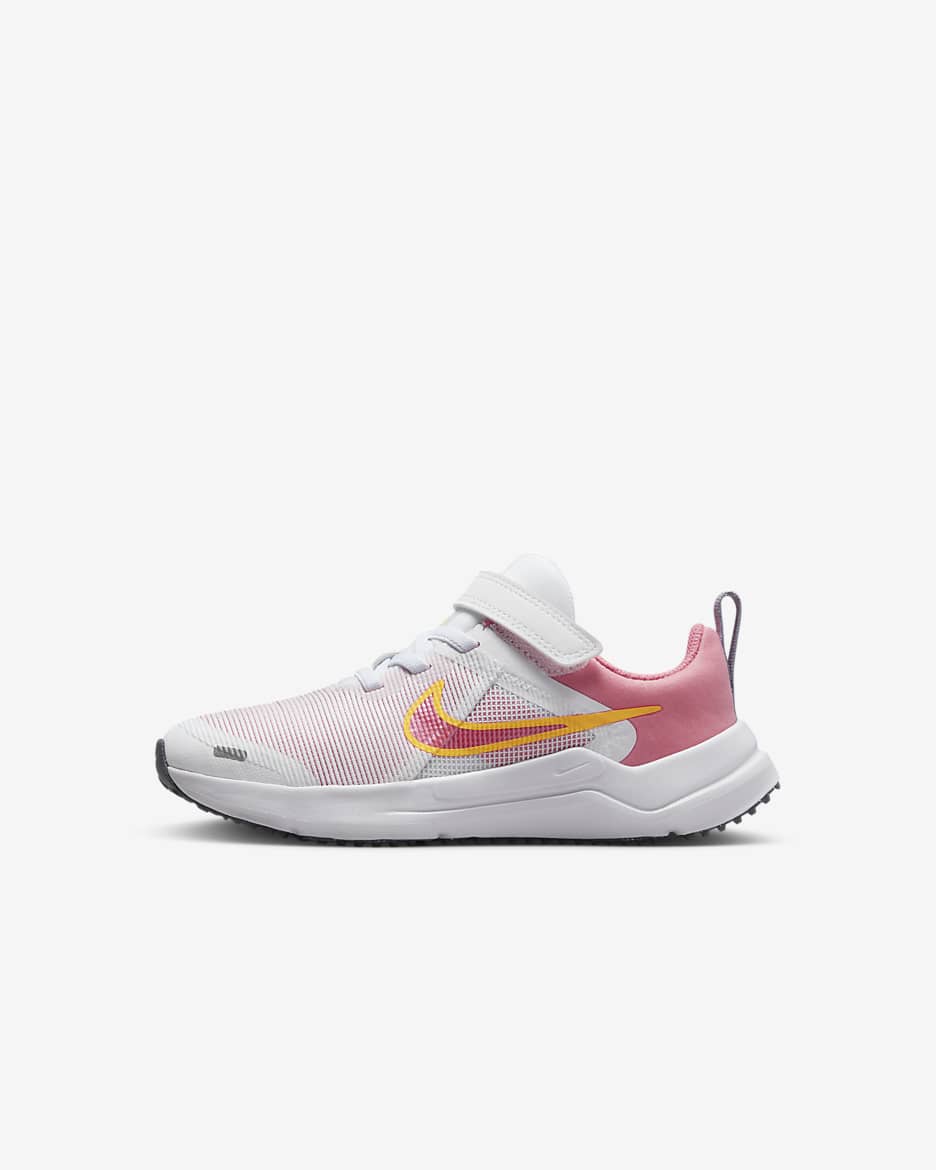 Nike Downshifter 12 小童鞋款 - 白色/Coral Chalk/Sea Coral/Laser Orange
