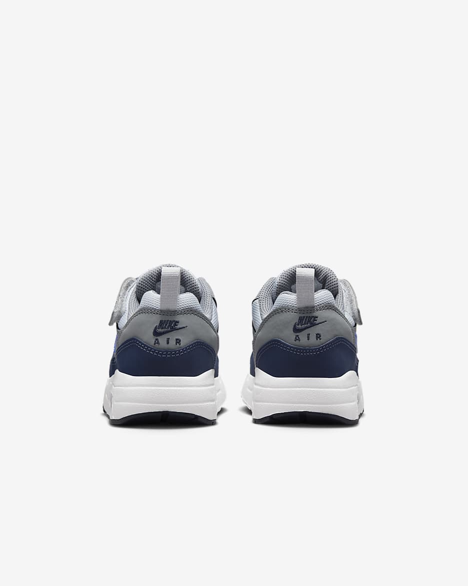 Nike Air Max 1 EasyOn Younger Kids' Shoes - Smoke Grey/Wolf Grey/Obsidian/Racer Blue