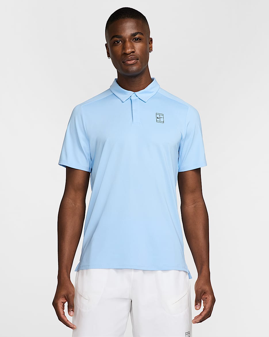 NikeCourt Advantage Men's Dri-FIT Tennis Polo - Psychic Blue/Star Blue/Black