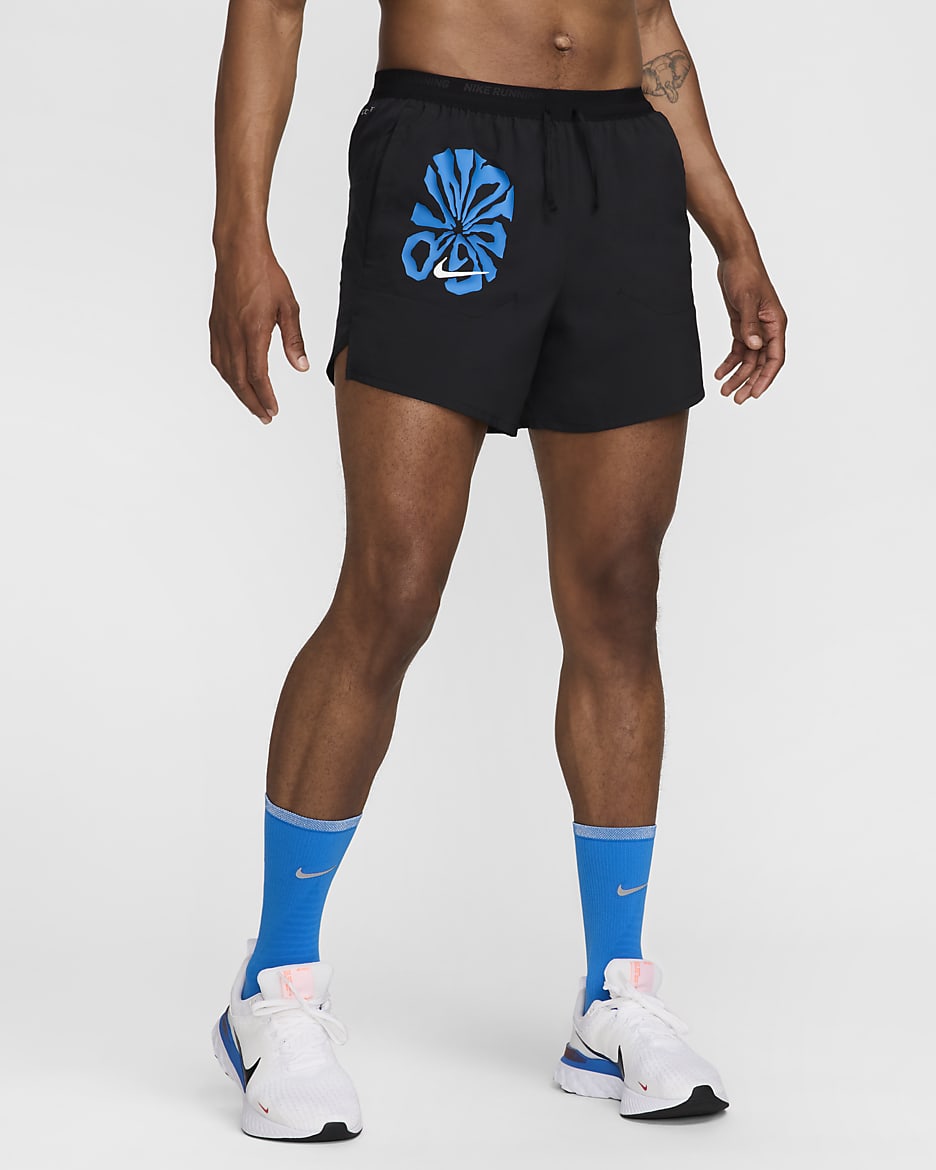 Nike Stride Run Energy Men's Dri-FIT 5" Brief-Lined Running Shorts - Black/Black/Light Photo Blue