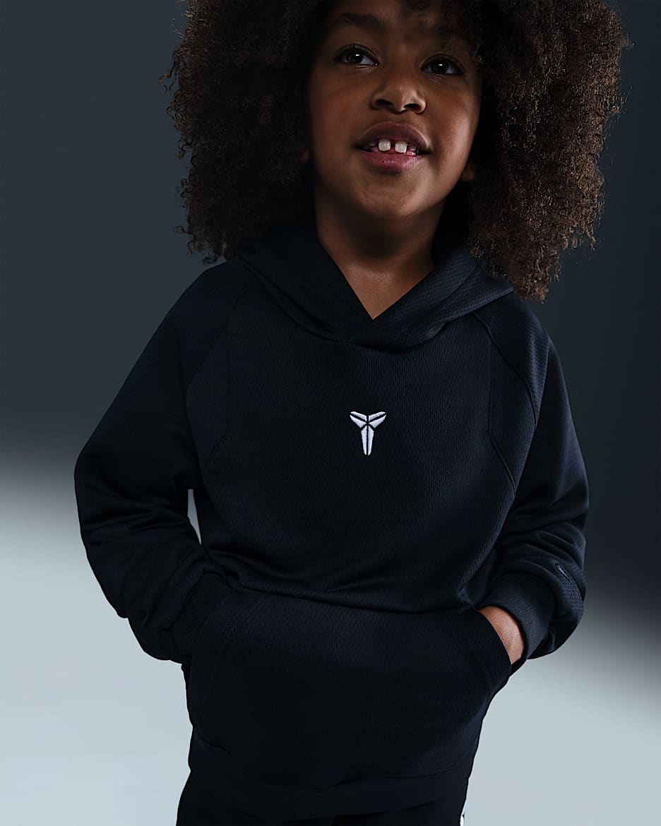Kobe Older Kids' Therma-FIT Pullover Hoodie - Black/Black/White