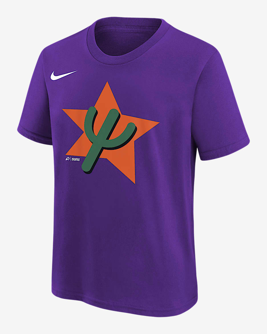 Playera Nike de la NBA para niños talla grande Phoenix Suns Essential City Edition - Morado campo