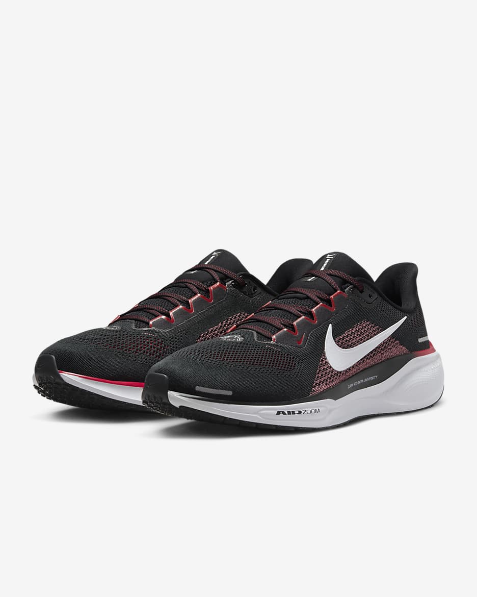 Tenis de correr en pavimento universitarios Nike para hombre Clark Atlanta Pegasus 41 - Negro/Blanco/Escarlata team/Blanco