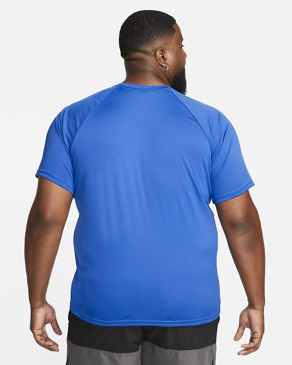 Playera de natación Hydroguard de manga corta para hombre (talla amplia) Nike Essential Dri-FIT - Royal juego