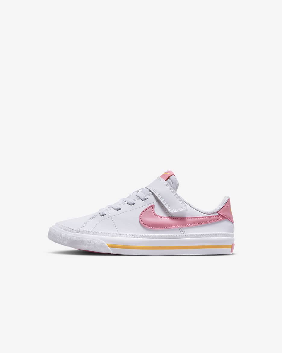 รองเท้าเด็กเล็ก Nike Court Legacy - ขาว/Laser Orange/Coral Chalk