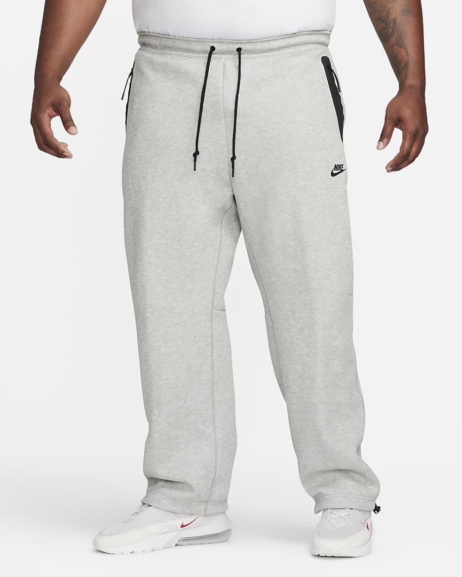 Nike Sportswear Tech Fleece joggebukse med åpen fald til herre - Dark Grey Heather/Svart