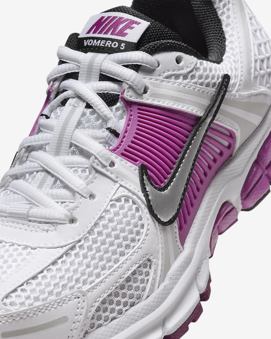 Nike Vomero 5 Big Kids' Shoes - White/Pure Platinum/Hot Fuchsia/Metallic Platinum