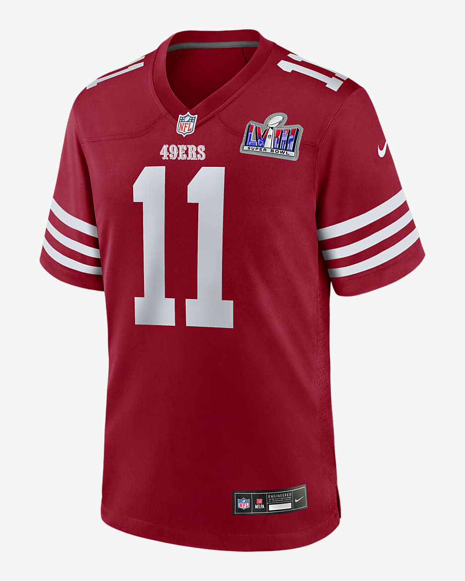 Jersey Nike de la NFL Game para hombre Brandon Aiyuk San Francisco 49ers Super Bowl LVIII - Escarlata